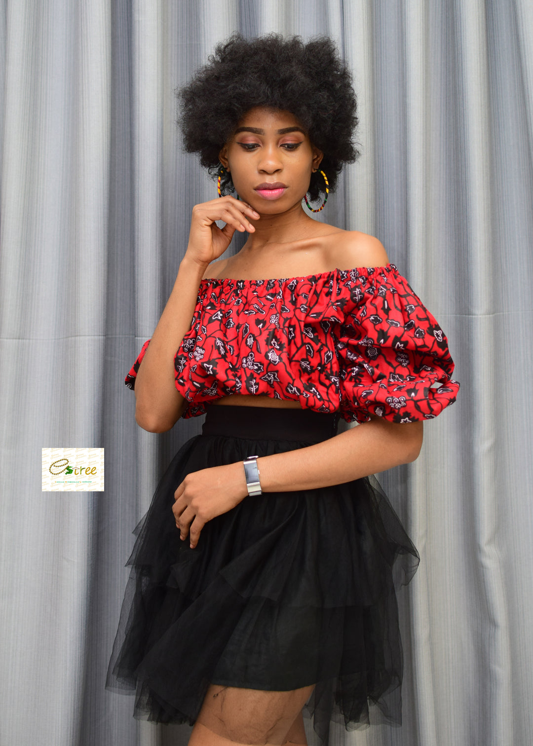 ANKARA CROP TOP WITH MATCHING SHIRT