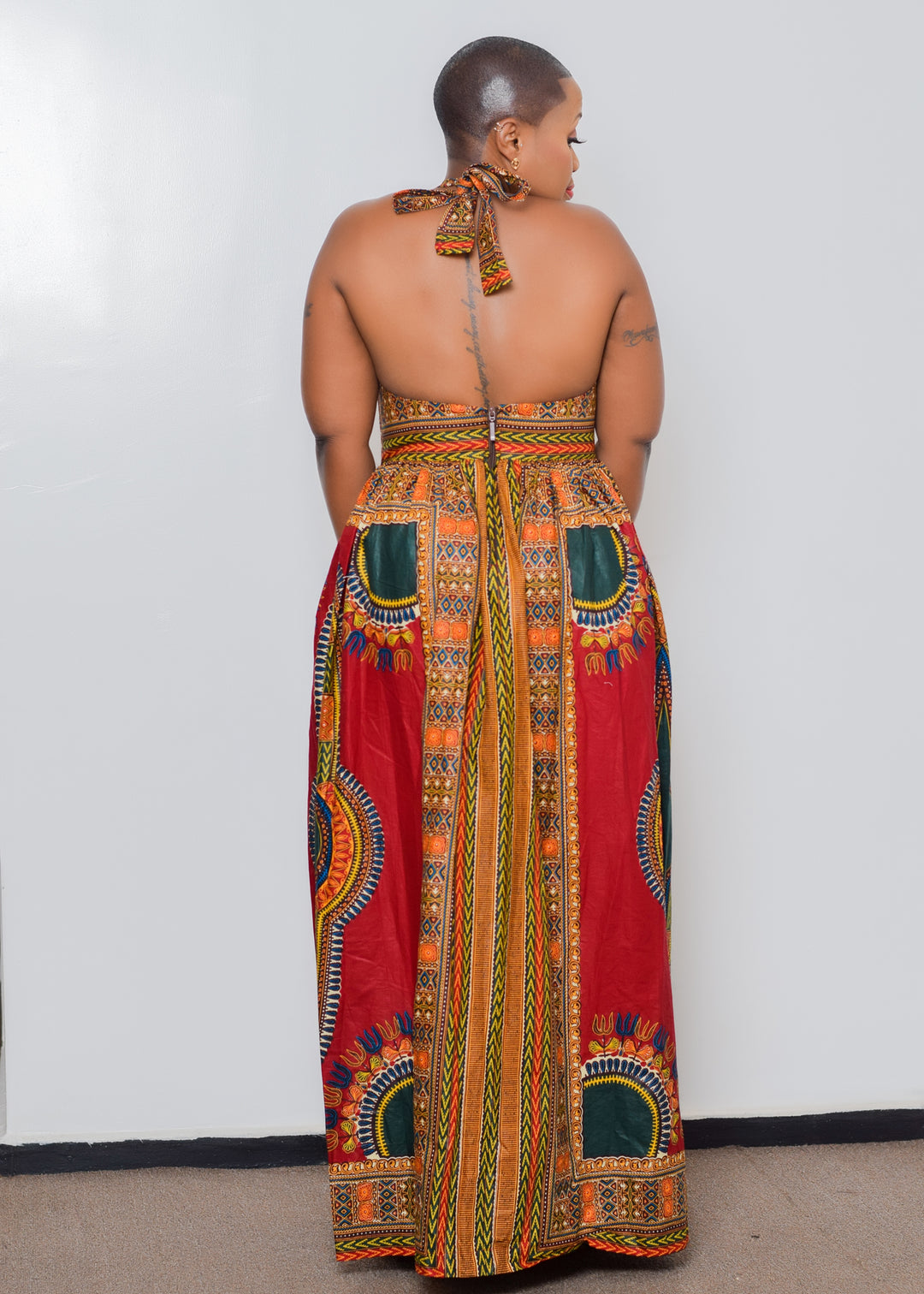 Ankara Patterned Maxi Dress With Deep Sized Pockets