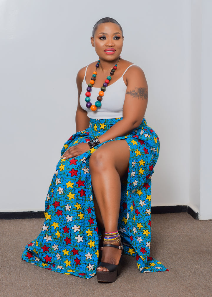 Ankara Patterned Skirt With Slit