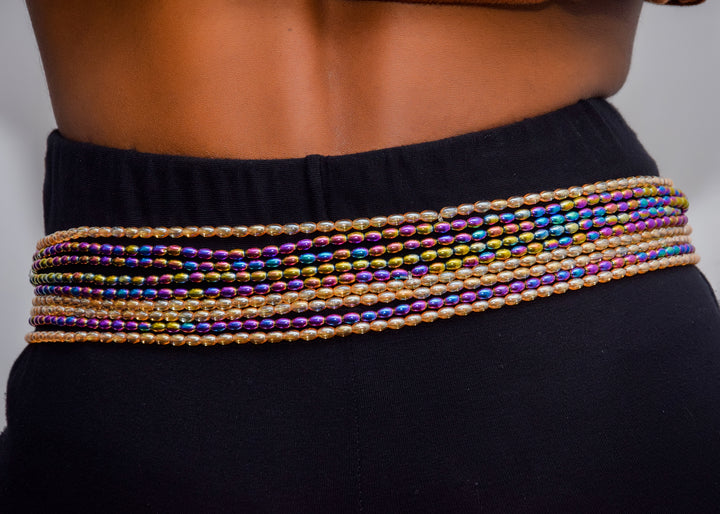 Purple Holographic Waist Beads