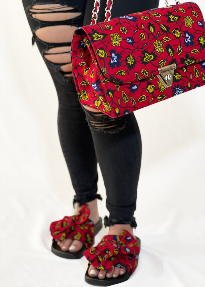 Ankara Shoulder Bag with Matching Slippers