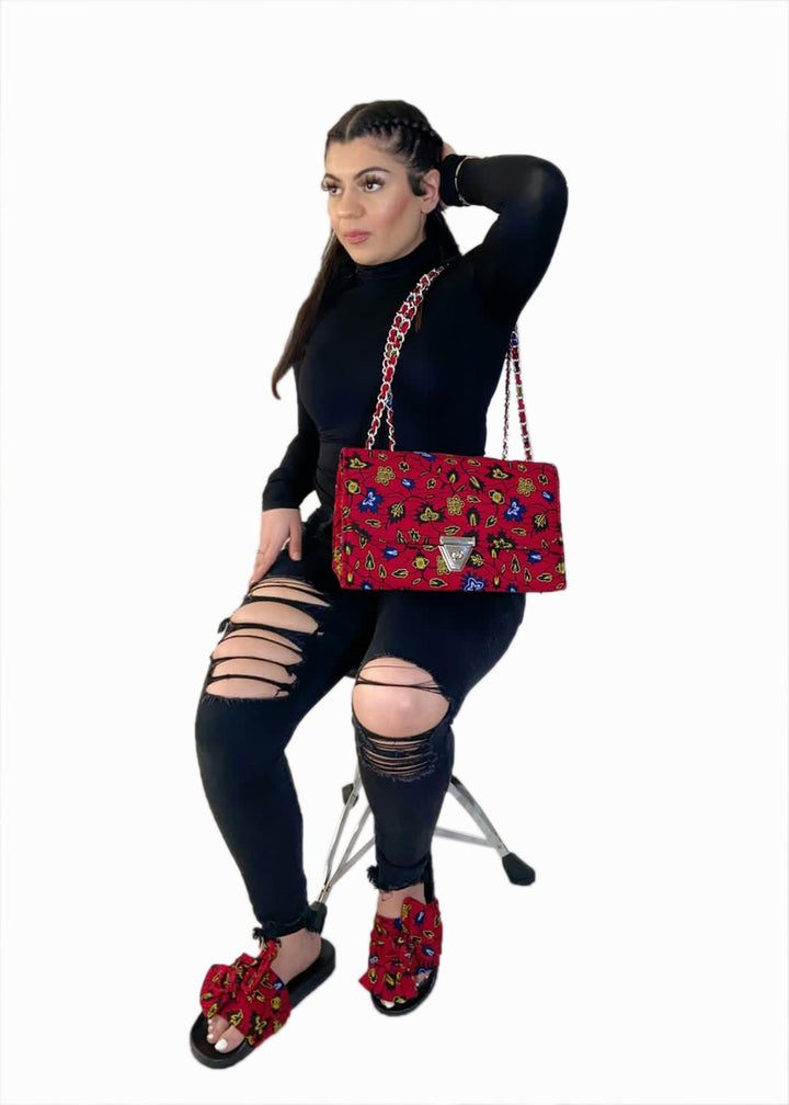 Ankara Shoulder Bag with Matching Slippers