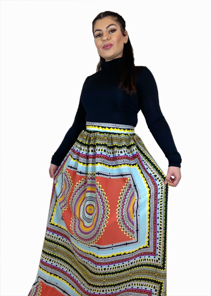 Patterned Maxi Skirt