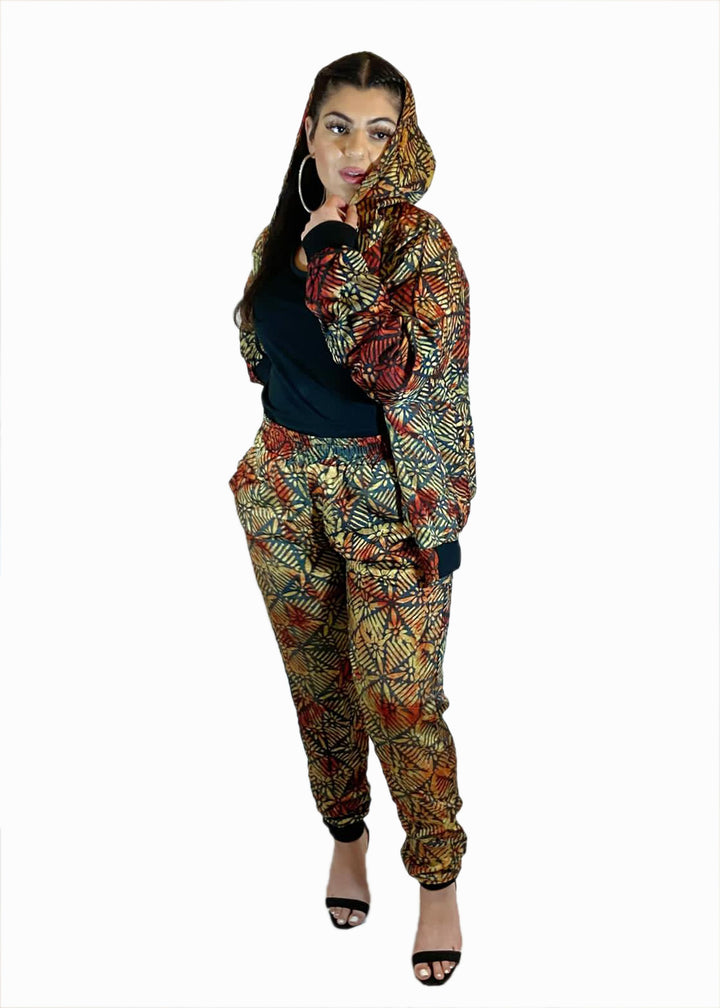 Unisex Ankara Hoodie With Joggers