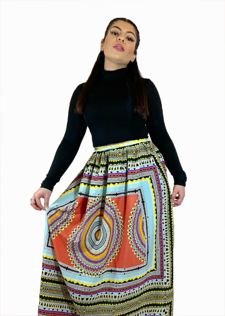 Patterned Maxi Skirt