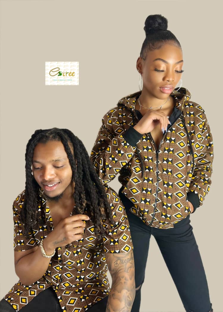 ANKARA SHIRT WITH MATCHING HOODIE