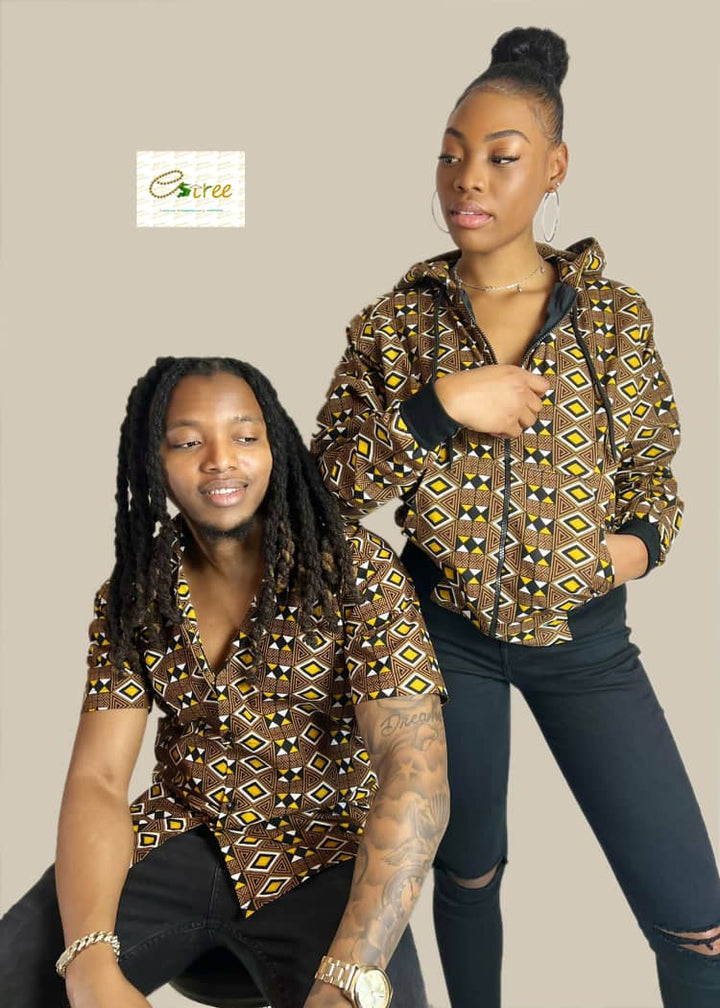 ANKARA SHIRT WITH MATCHING HOODIE