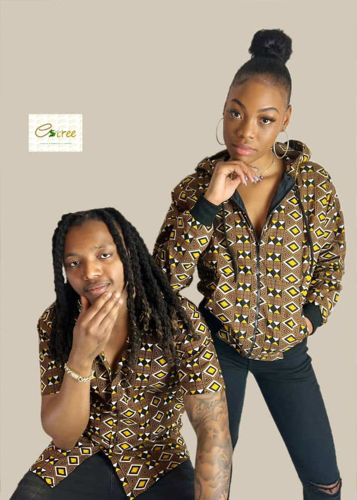 ANKARA SHIRT WITH MATCHING HOODIE