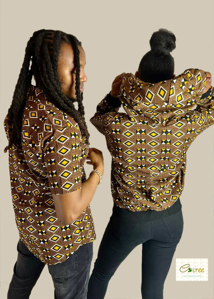 ANKARA SHIRT WITH MATCHING HOODIE