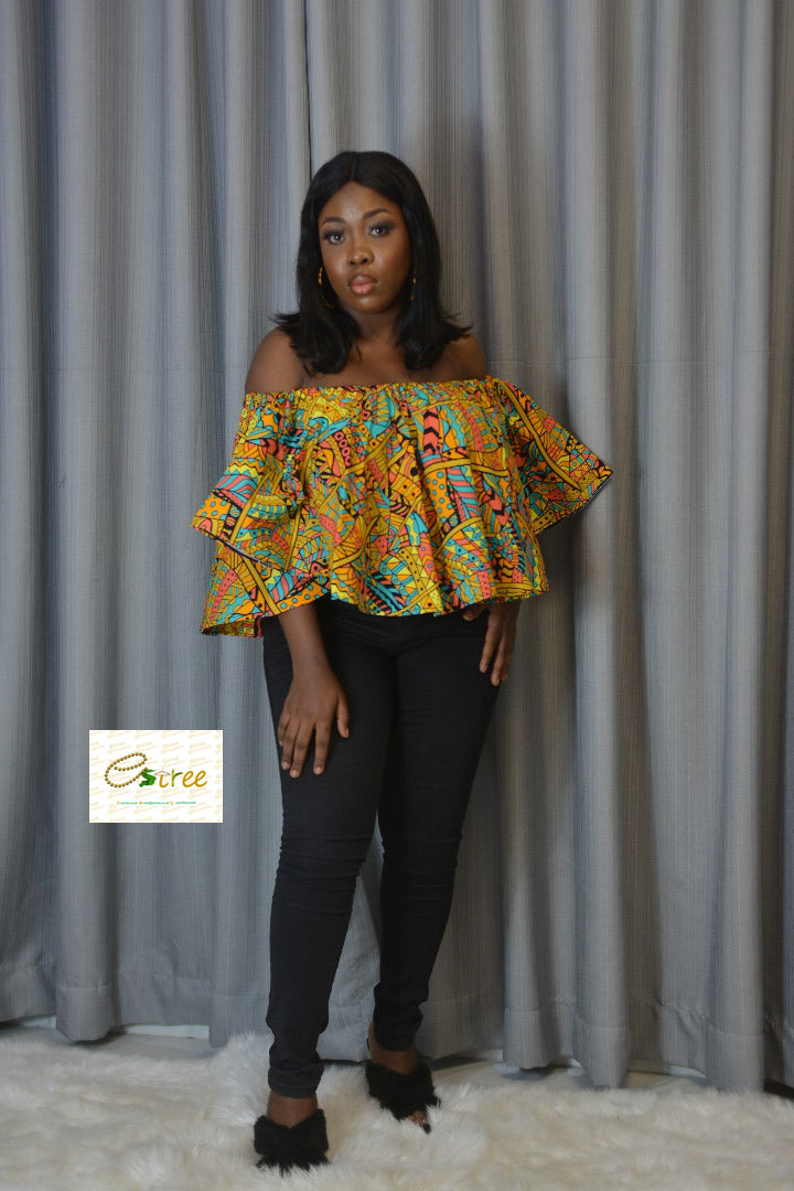 Adunii Off Shoulder Top With Matching Shirt