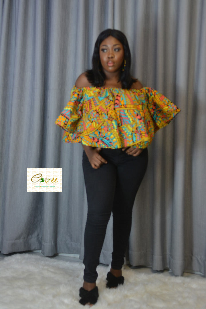 Adunii Off Shoulder Top With Matching Shirt