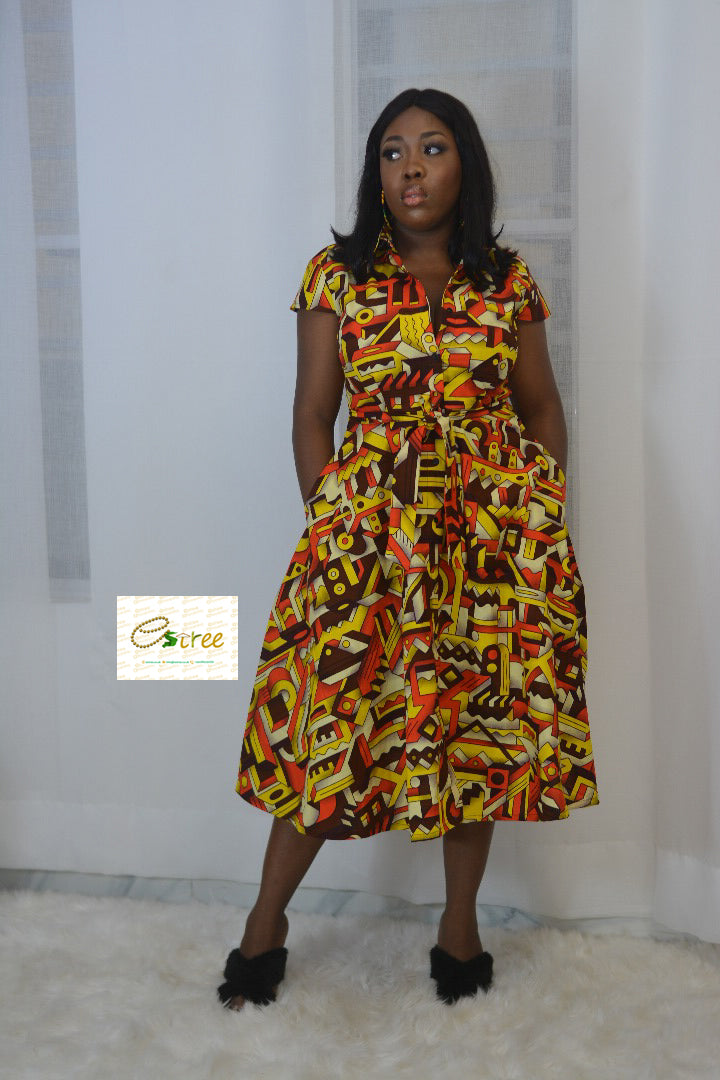 Anike mixed patterned dress