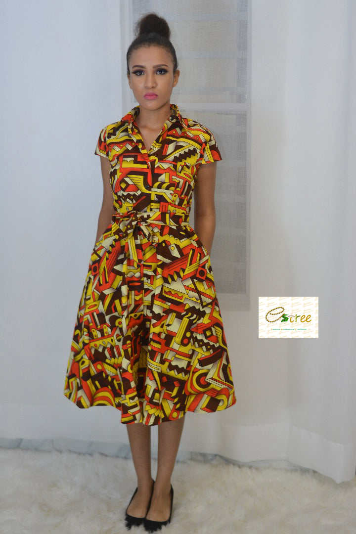 Anike mixed patterned dress