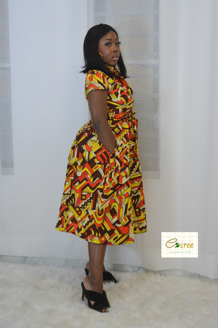 Anike mixed patterned dress