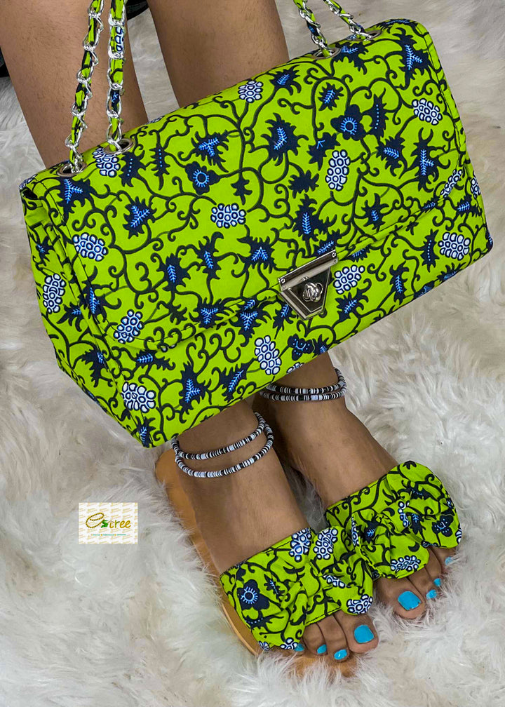 Ankara bag with matching slippers