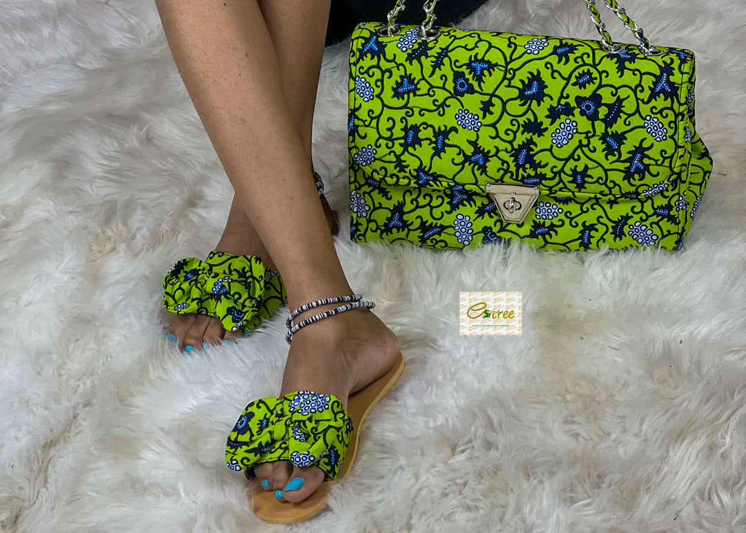 Ankara bag with matching slippers