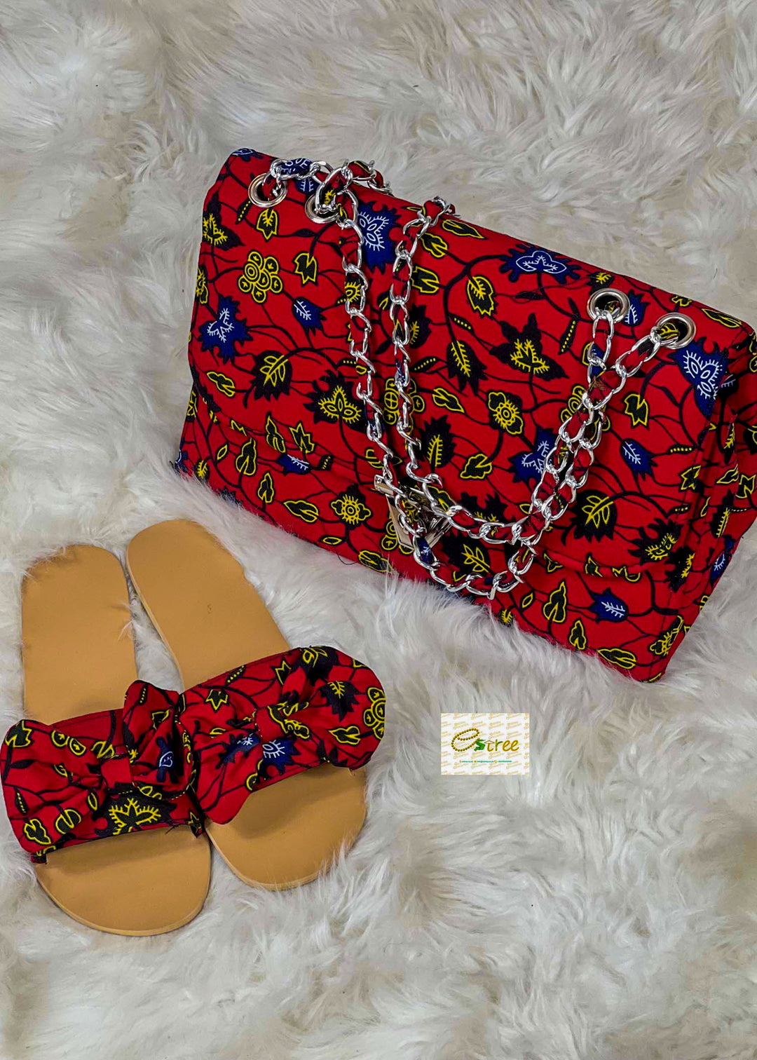 Ankara Shoulder Bag with Matching Slippers