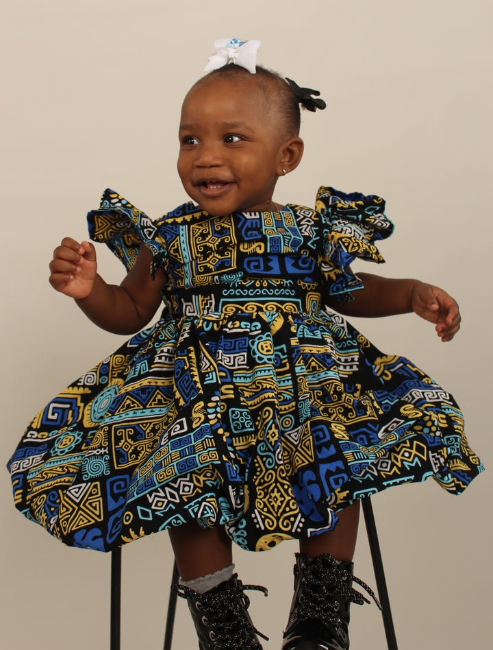 Kids Ankara Print Dress - Kayla