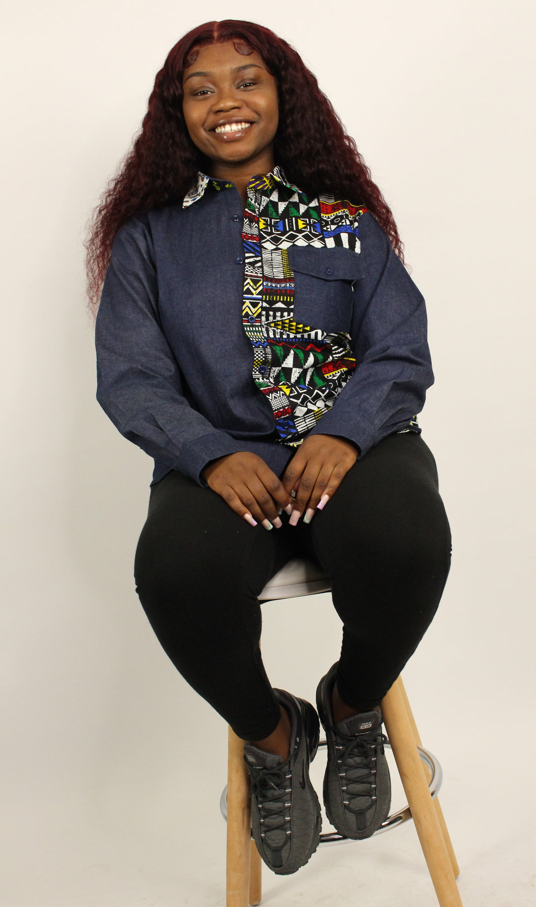 Unisex Afrocentric Denim Shirt - Jolade