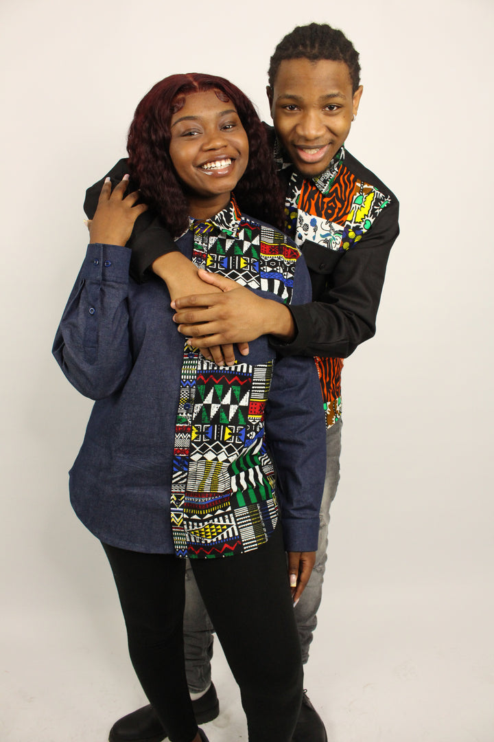 Unisex Afrocentric Denim Shirt - Jolade