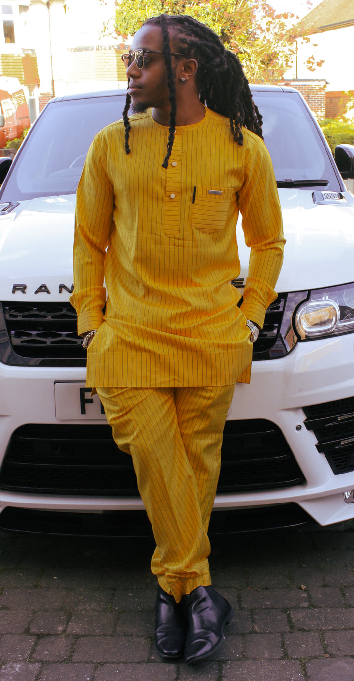 Yellow Striped Kaftan