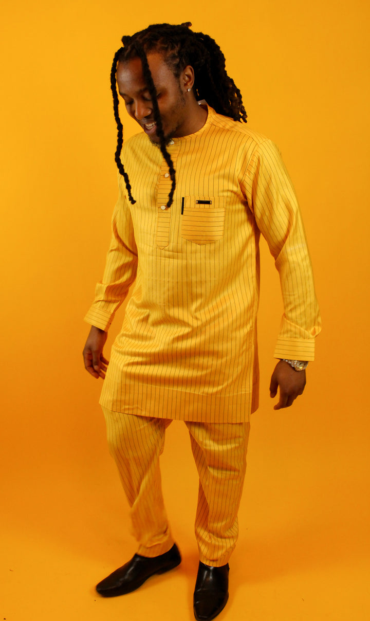 Yellow Striped Kaftan