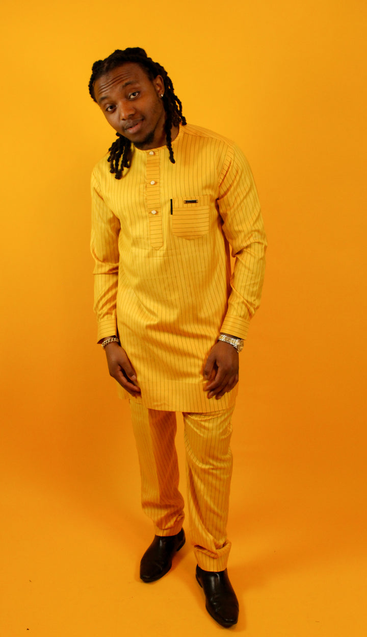 Yellow Striped Kaftan